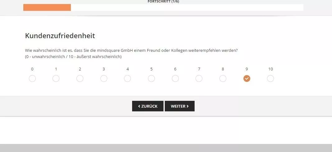 Kundenbefragungsformular | NPS berechnen