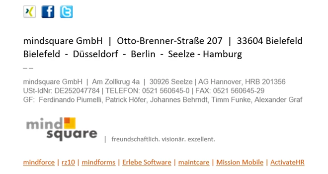 Signatur mit Icons