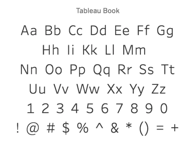 Business Intelligence mit Tableau: Tableau Book ist eine eigens von Tableau entwickelte Schriftart, die auf Dashboards besonders gut lesbar sein soll