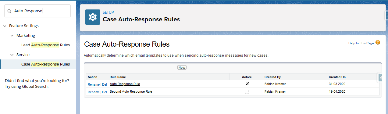 Auto-Response Rule