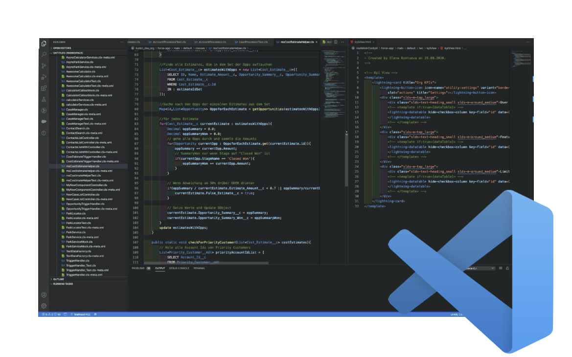 Screenshot der VS Code IDE