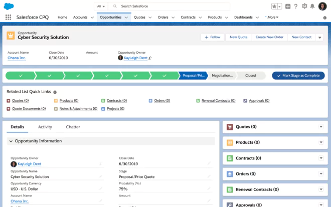 Salesforce CPQ | Screenshot