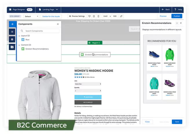 Salesforce Commerce Cloud für B2C | Screenshot