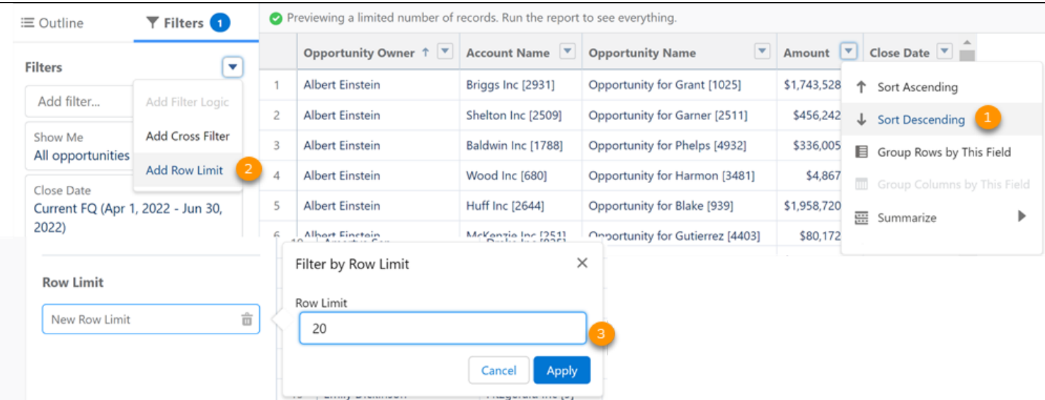 Salesforce erweiterte Filter