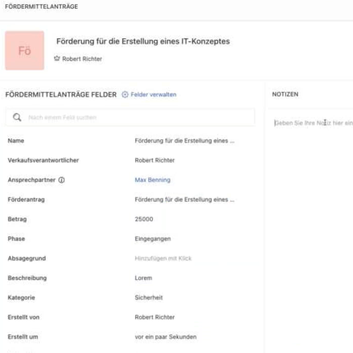 Freshsales | Fördermittelantrag stellen