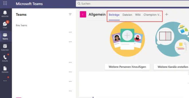 Salesforce Microsoft Teams Integration | Kanalregisterkarten in Teams