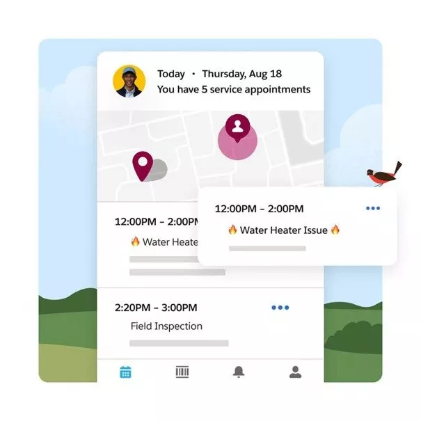App für Servicetechniker | Screenshot der Salesforce Field Service App