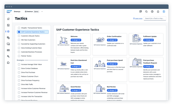 Funktionen von SAP Emarsys Customer Engagement