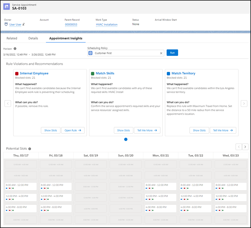 Ausschnitt Appointment Insights
