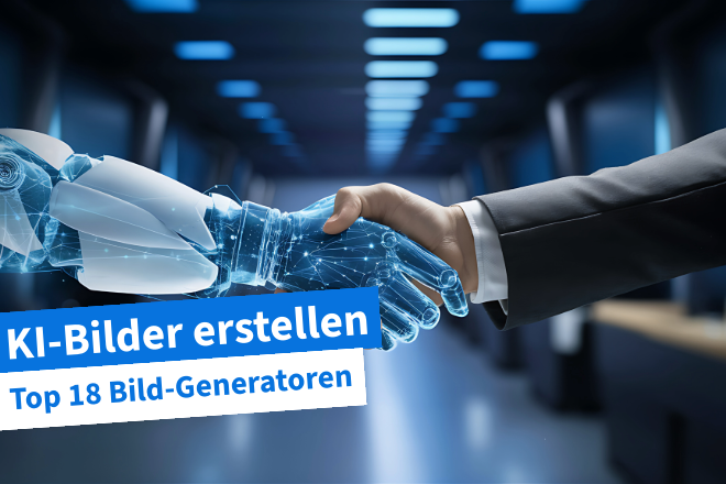 Beitragsbild | KI-Song-Generator | Roboterhand und eine Menschenhand